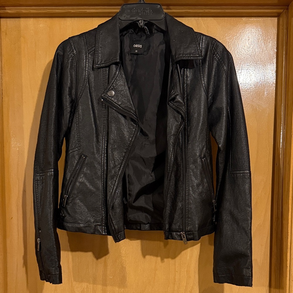 Oasis Classic Black Leather Jacket
